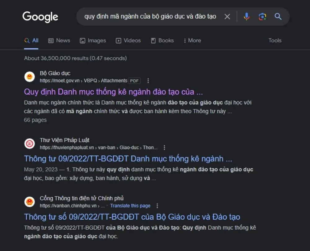 Tìm kiếm danh mục thống kê