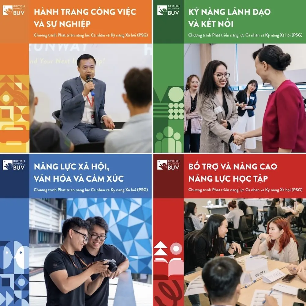 Chương trình Nâng cao Năng lực Cá nhân và Kỹ năng Xã hội (PSG) trang bị cho sinh viên BUV nhiều kỹ năng làm việc và giao tiếp xã hội hiệu quả.
