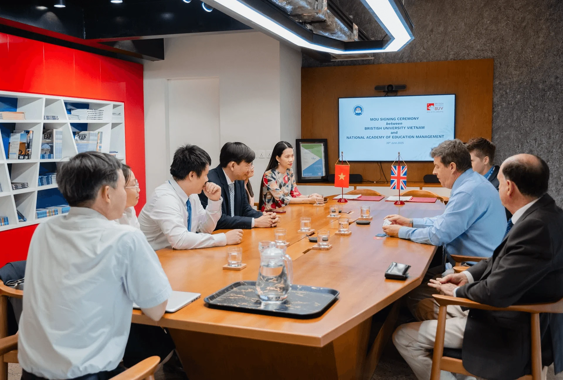 BUV and National Academy of Education Management MOU signing ceremony with Vietnamese and UK representatives