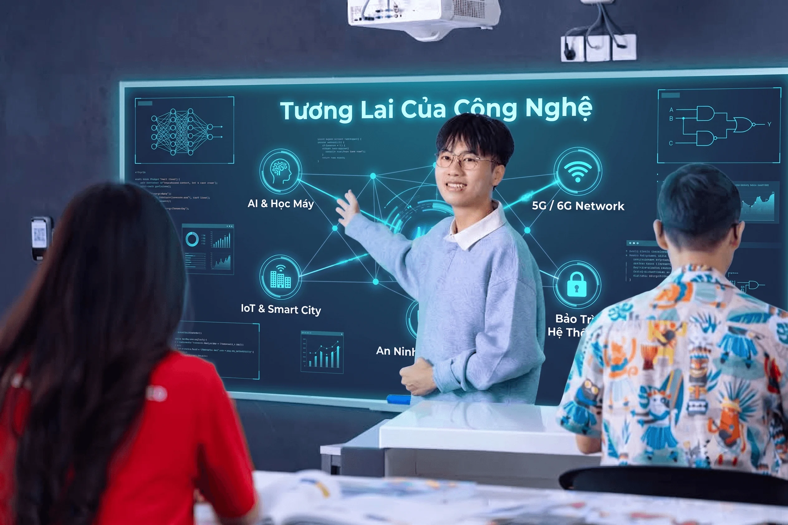 Sinh viên BUV thuyết trình về tương lai công nghệ, AI, IoT và mạng 5G/6G trong lớp học hiện đại
