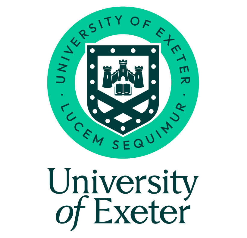 University of Exeter logo, featuring the circular crest and the text “University of Exeter.”