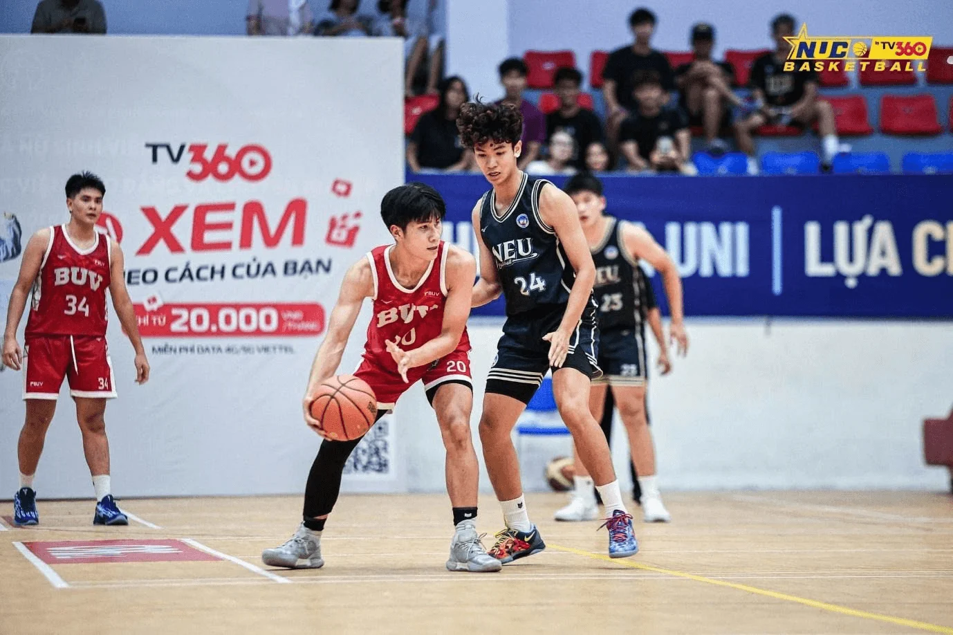 BUV basketball players competing in an indoor university match at British University Vietnam (BUV)
