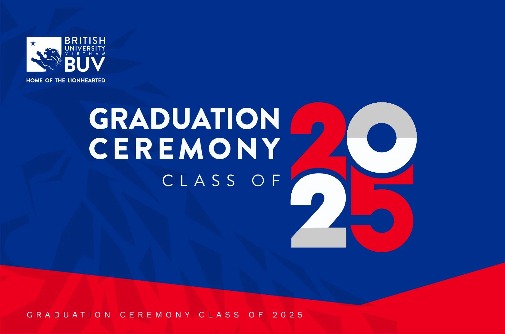 British University Vietnam (BUV) Graduation Ceremony Class of 2025 banner