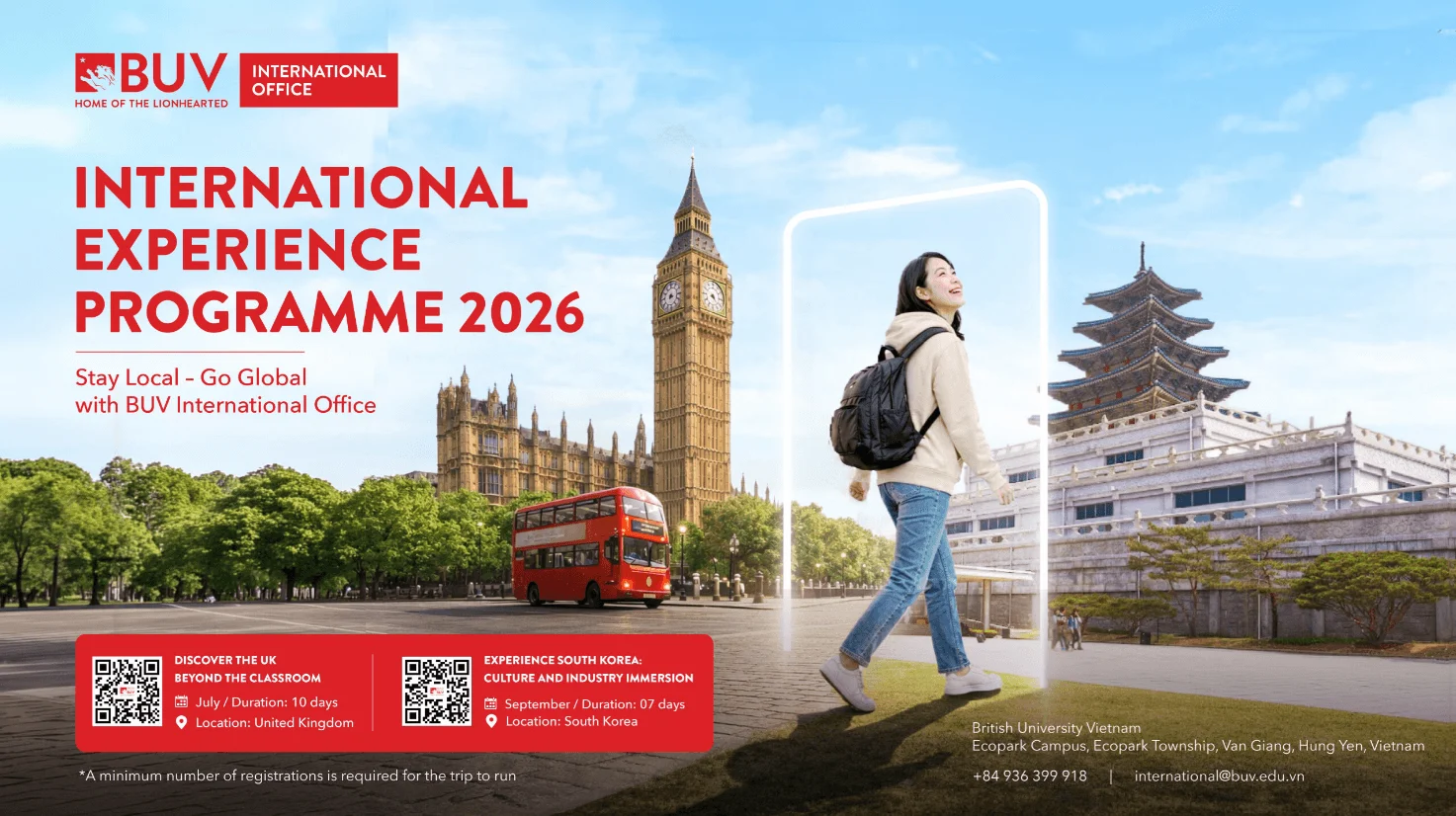 BUV International Experience Programme 2026: UK and South Korea study trips for global learning